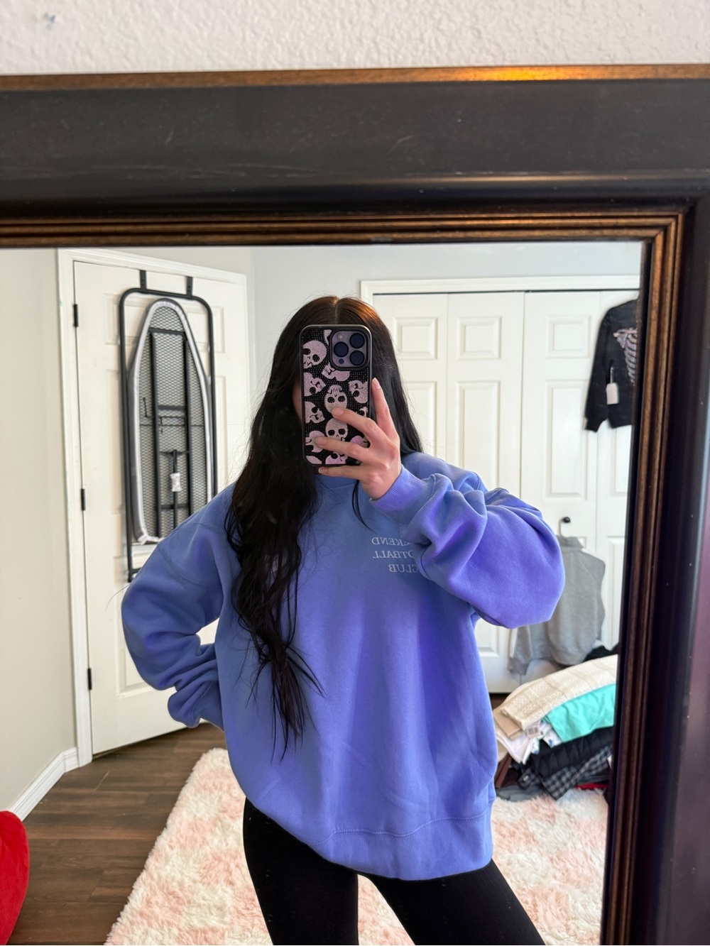 Wild Fable Oversized Sweatshirt XS Weekend Football Club Blue Gameday Pullover
